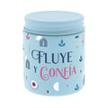 Vela aromática Fluye y Confía tarro azul celeste