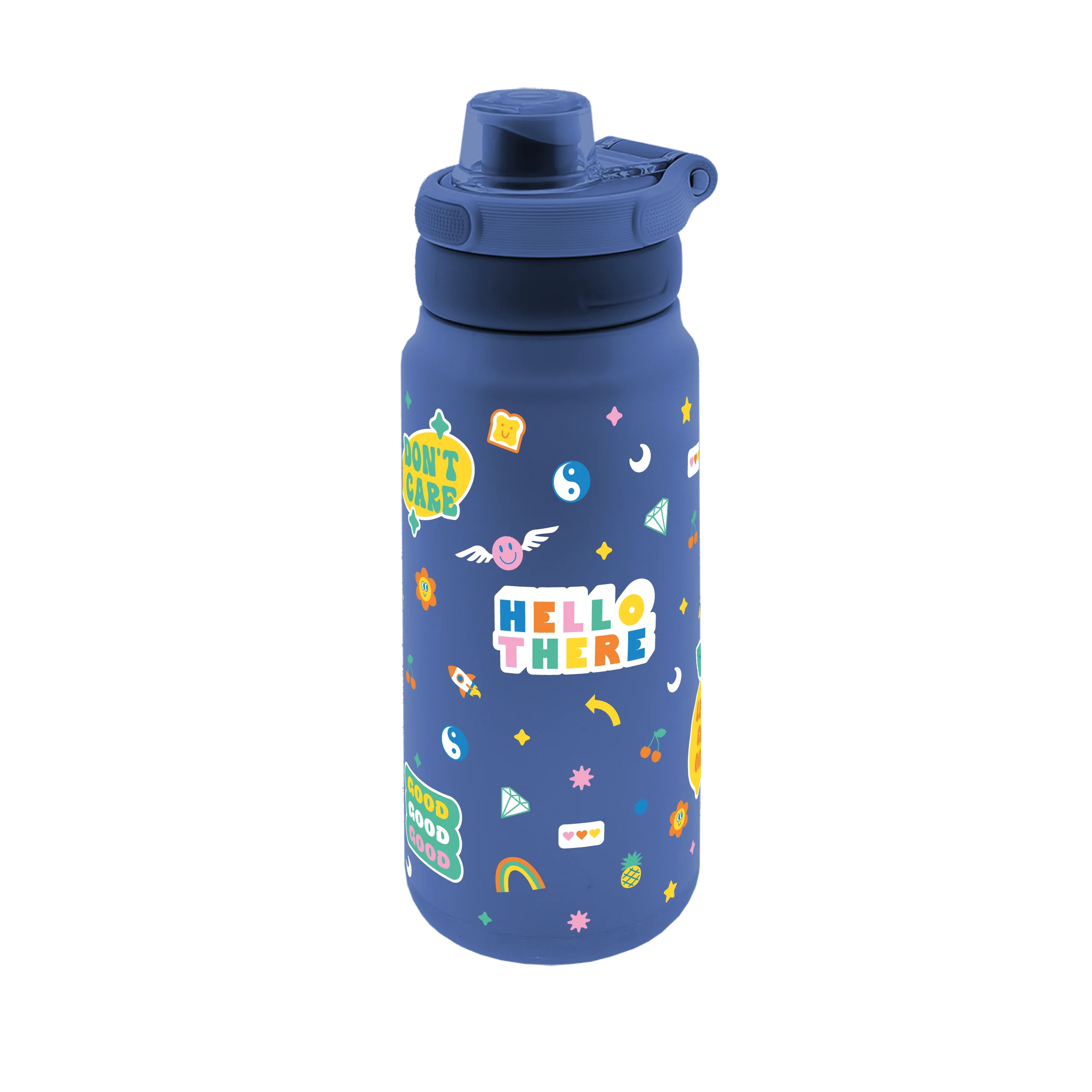 Botella Térmica Sport Glow Up Aurea azul marino con stickers