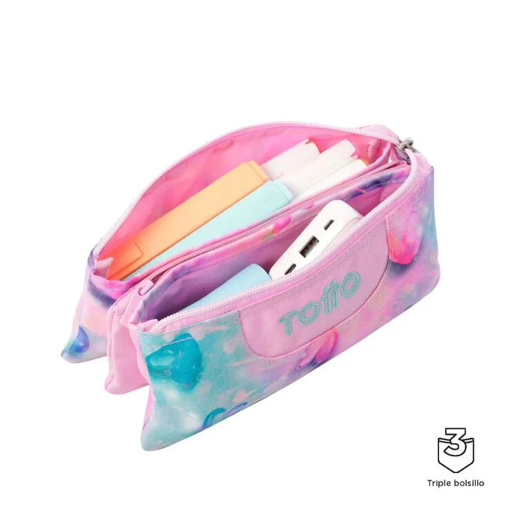 Estuche Multiuso Tablero Glitter Totto - Color rosa