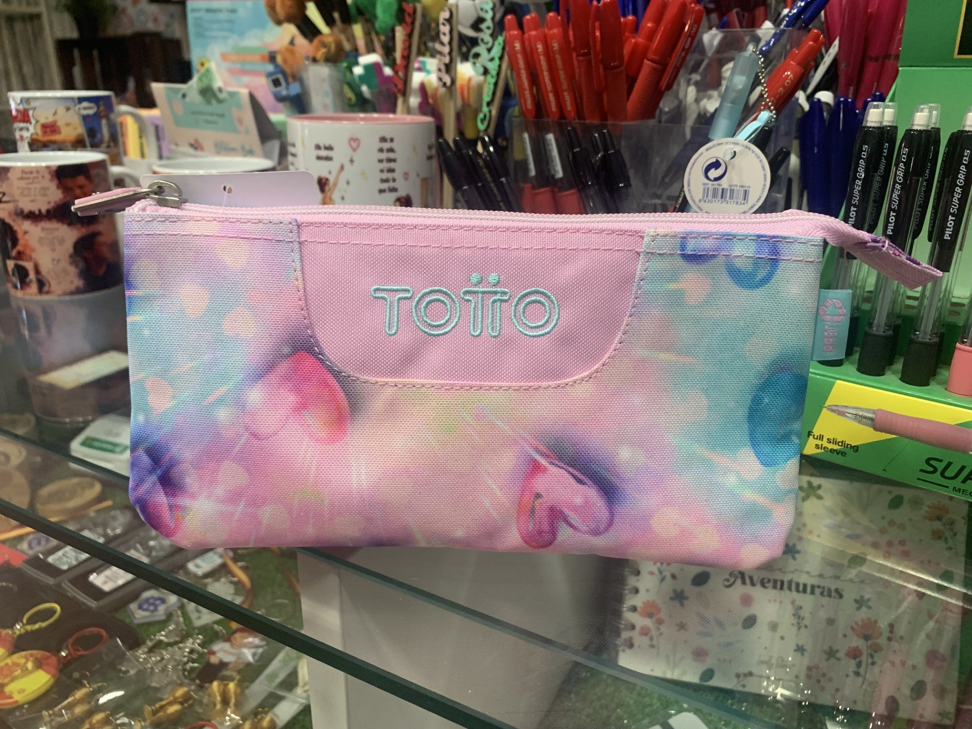 Estuche Toto Multiuso Tablero Glitter color 1KB rosa tie-dye - foto real