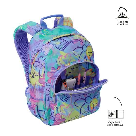 Mochila Escolar Totto Flores
