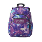 Mochila Escolar TOTTO Mariposas Galaxy - vista frontal