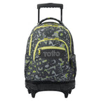 Mochila trolley Totto grafiti verde lima vista frontal