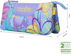 Estuche Escolar Totto Multiuso Tablero - Estampado Flores Azul