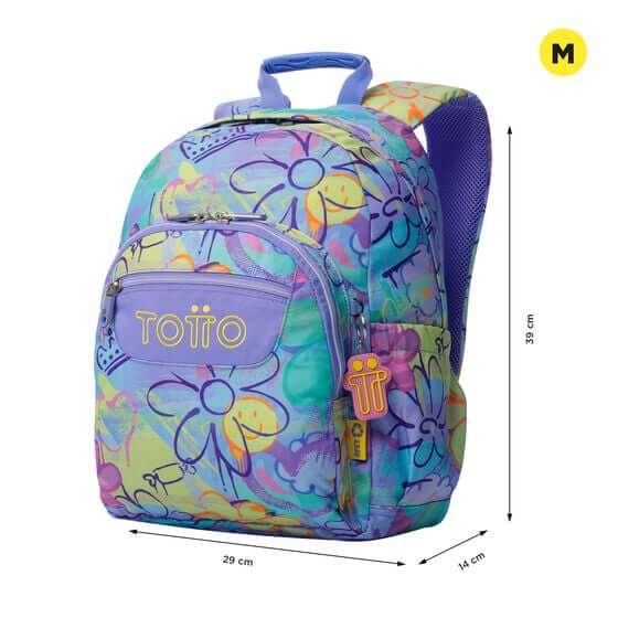 Mochila Escolar Totto Flores