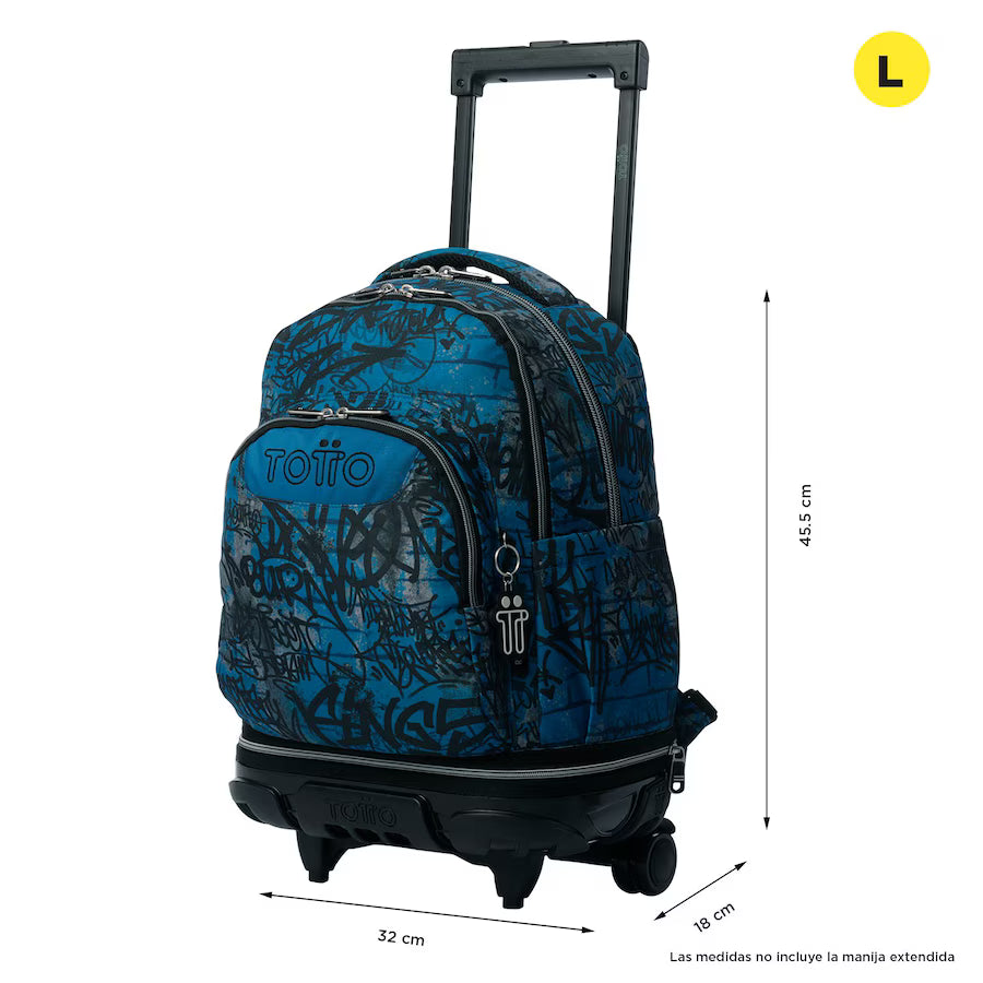 Mochila Trolley Totto Estampado Camuflaje Azul Marino