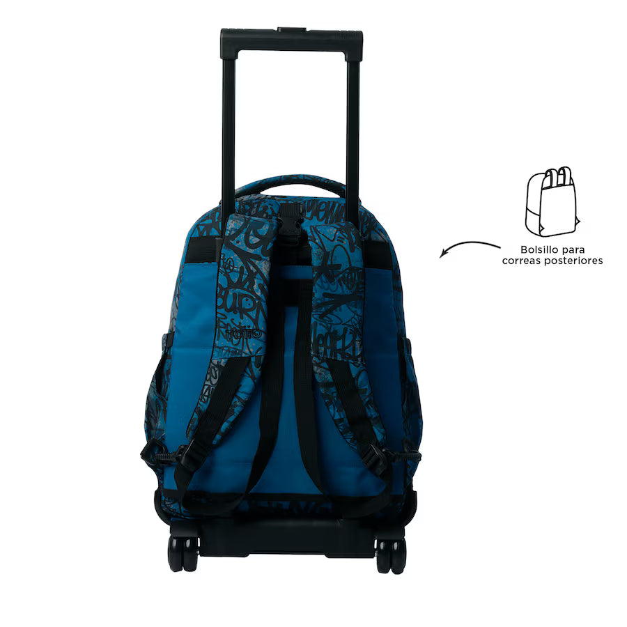 Mochila Trolley Totto Estampado Camuflaje Azul Marino