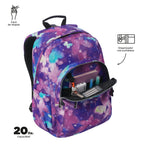 Mochila Escolar TOTTO Mariposas Galaxy - bolsillo frontal organizador con portallave