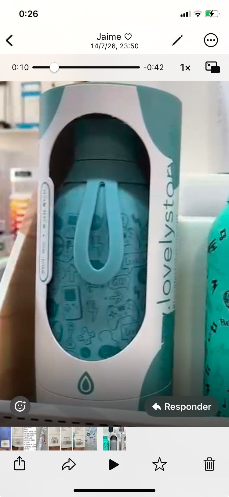 Botella Térmica Doodle Tech Teal - foto principal con caja