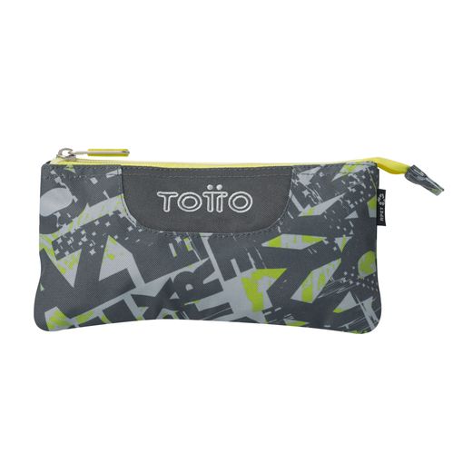 Estuche Triple Totto Gris Verde - frontal