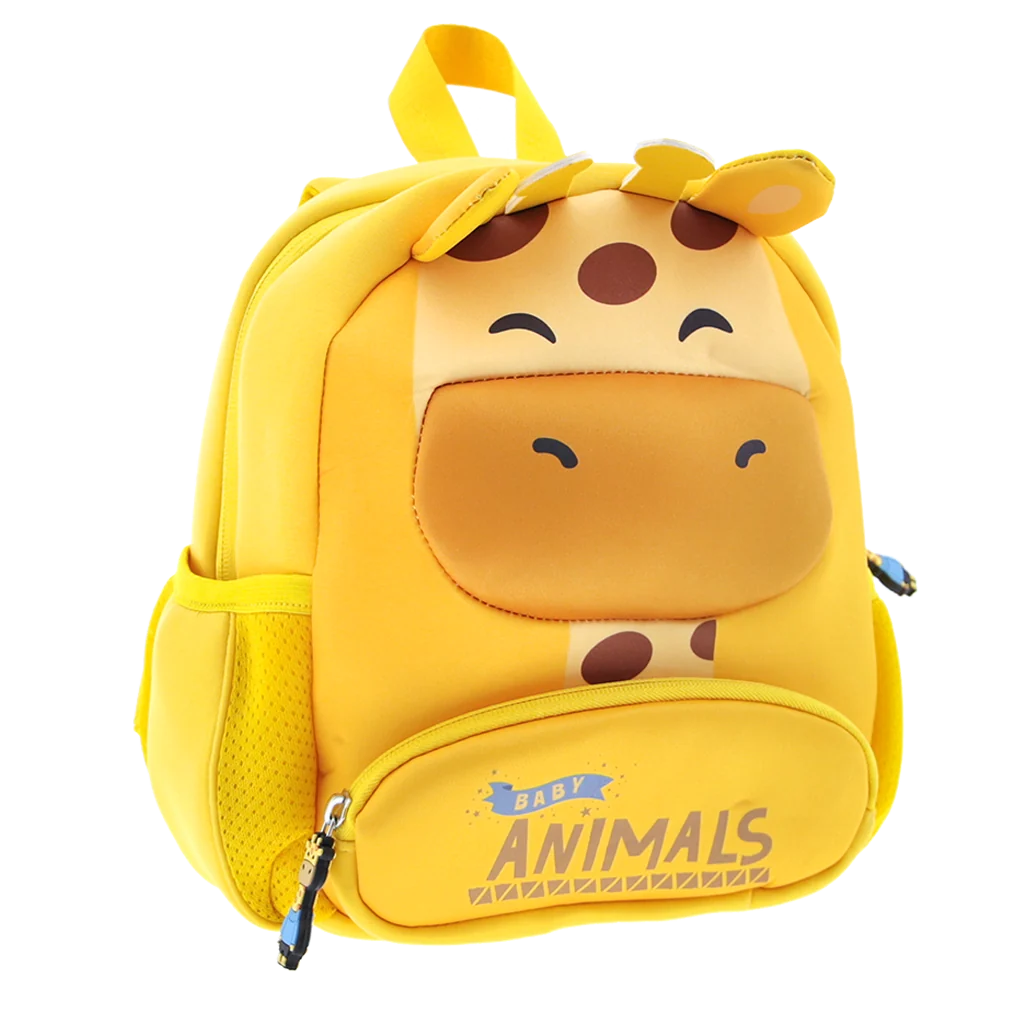 Mochila Escolar Baby Animals Jirafa Amarilla - Vista frontal fondo blanco