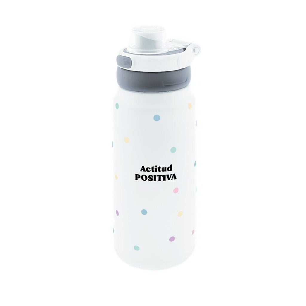 Botella Acero Inox 750ml Ice Soft Shapes Actitud Positiva – fondo blanco