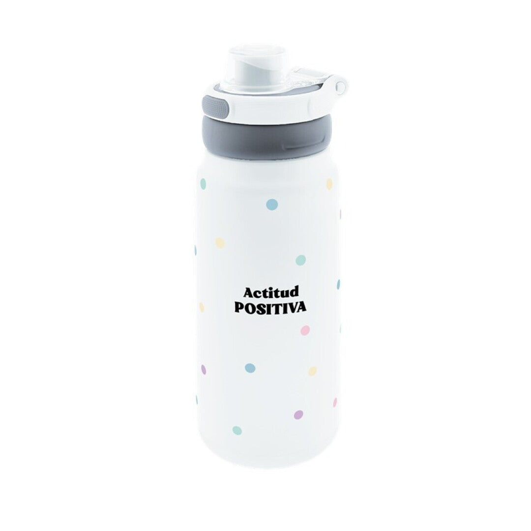 Botella Acero Inox 750ml Ice Soft Shapes Actitud Positiva – fondo blanco