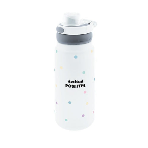 Botella Acero Inox 750ml Ice Soft Shapes Actitud Positiva – fondo blanco