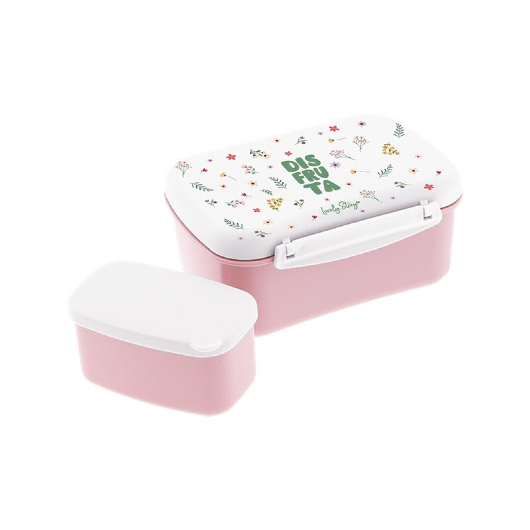 Tupper 900ml Disfruta rosa con flores