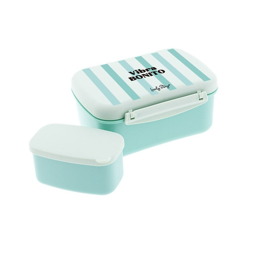 Tupper 900ml Vibra Bonito verde menta con rayas