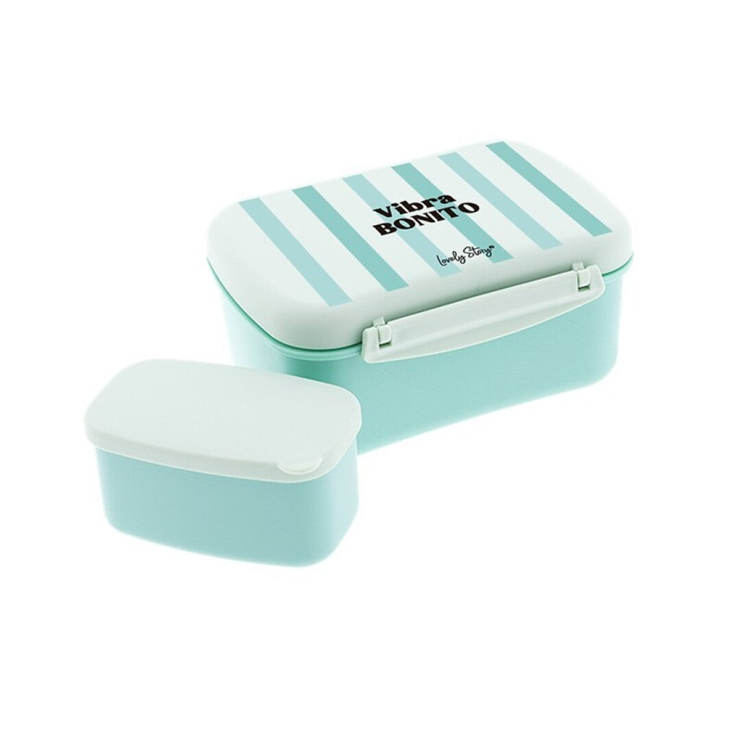Tupper 900ml Vibra Bonito verde menta con rayas