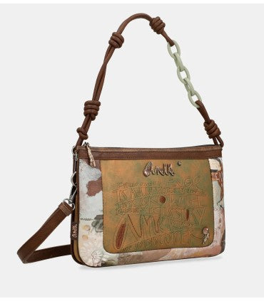 Bolso bandolera Anekke rectangular con estampado floral y cadena