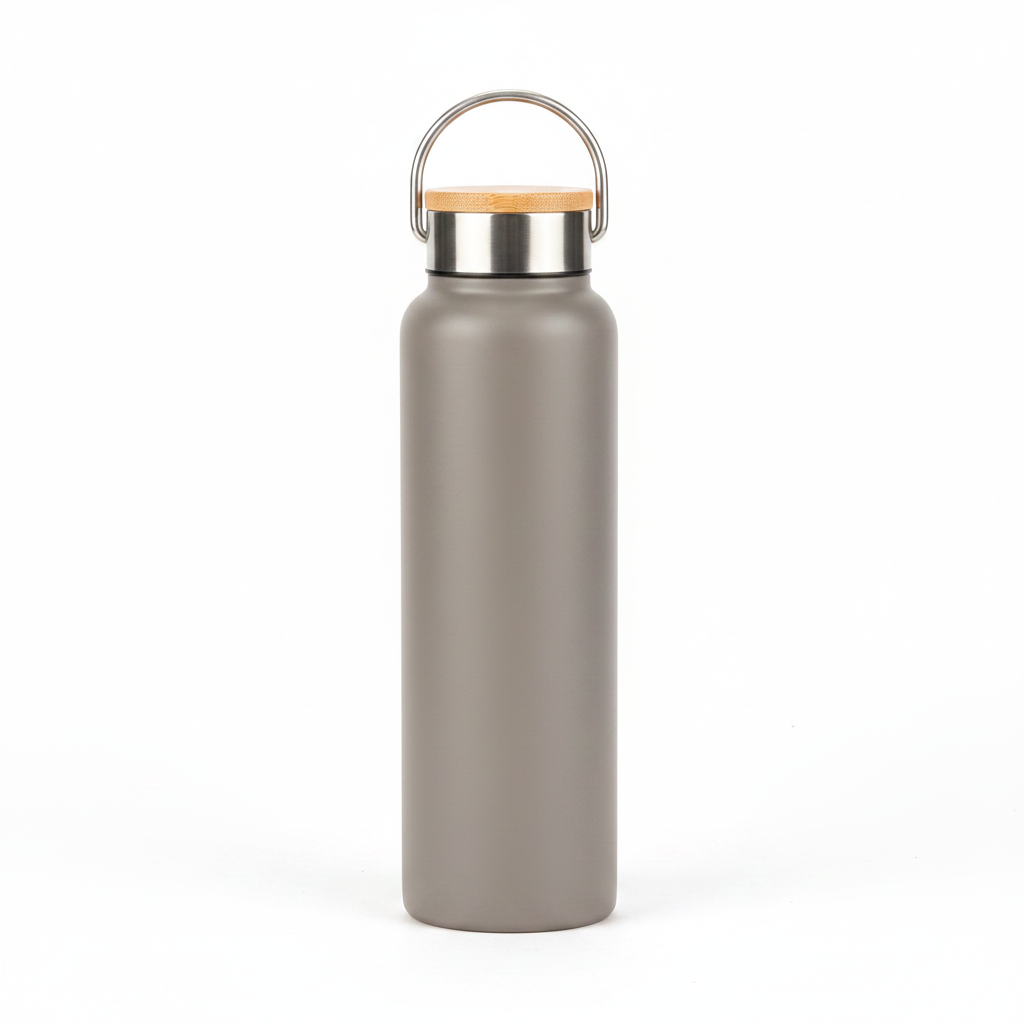 Botella gris bambú más alargada