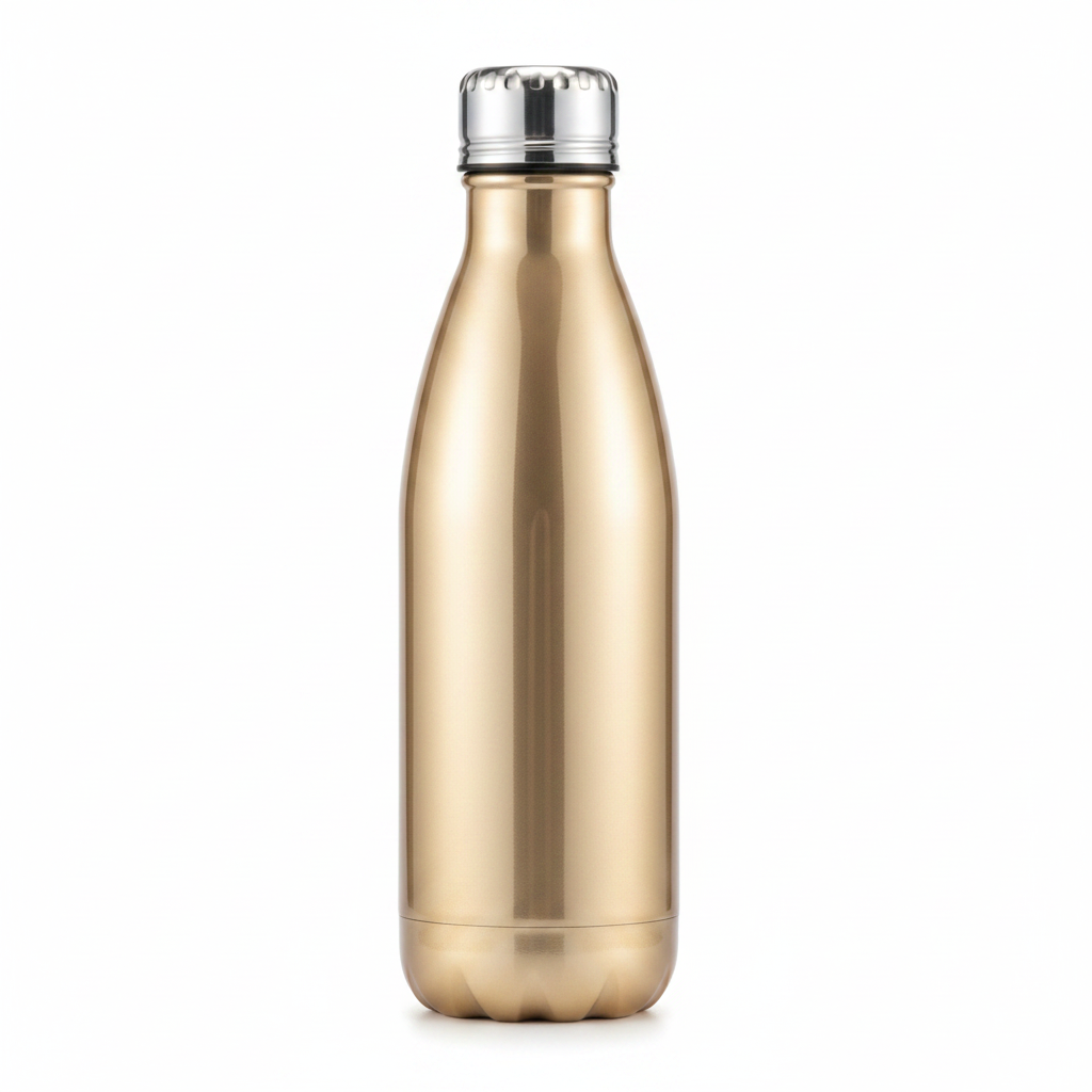 Botella Item dorada fondo blanco