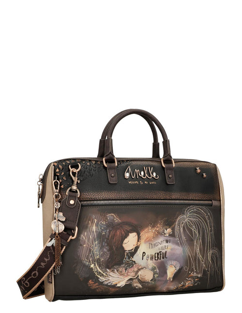 Bolso Anekke Imagination is very Powerful - vista frontal con ilustración