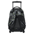 Mochila trolley Totto grafiti verde lima vista trasera con tirantes