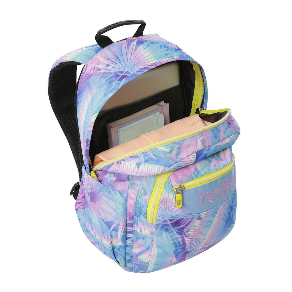 Mochila Totto Tropical Tie-Dye interior abierto