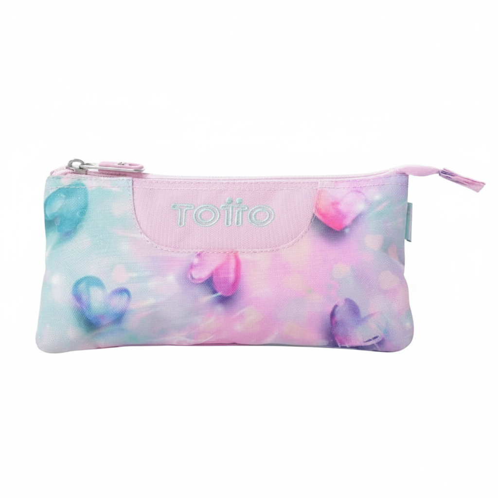 Estuche Totto Corazones Pastel - Fondo Blanco