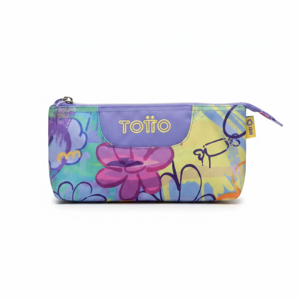 Estuche Totto Flores Azul