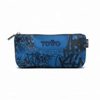 Estuche Totto graffiti azul frontal