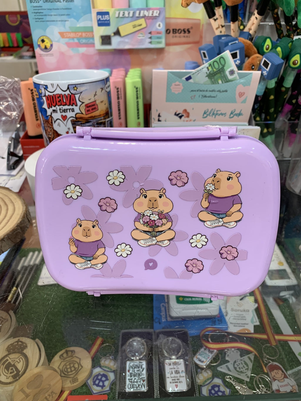 Lunch Box 900ml Capibara Flower - Vista frontal