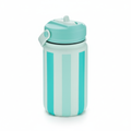 Botella Térmica Infantil 330ml Rayas Menta - fondo blanco
