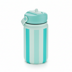 Botella Térmica Infantil 330ml Rayas Menta - fondo blanco