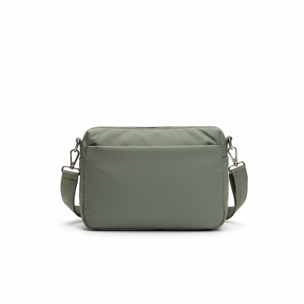 Bolso bandolera acolchado verde, vista trasera