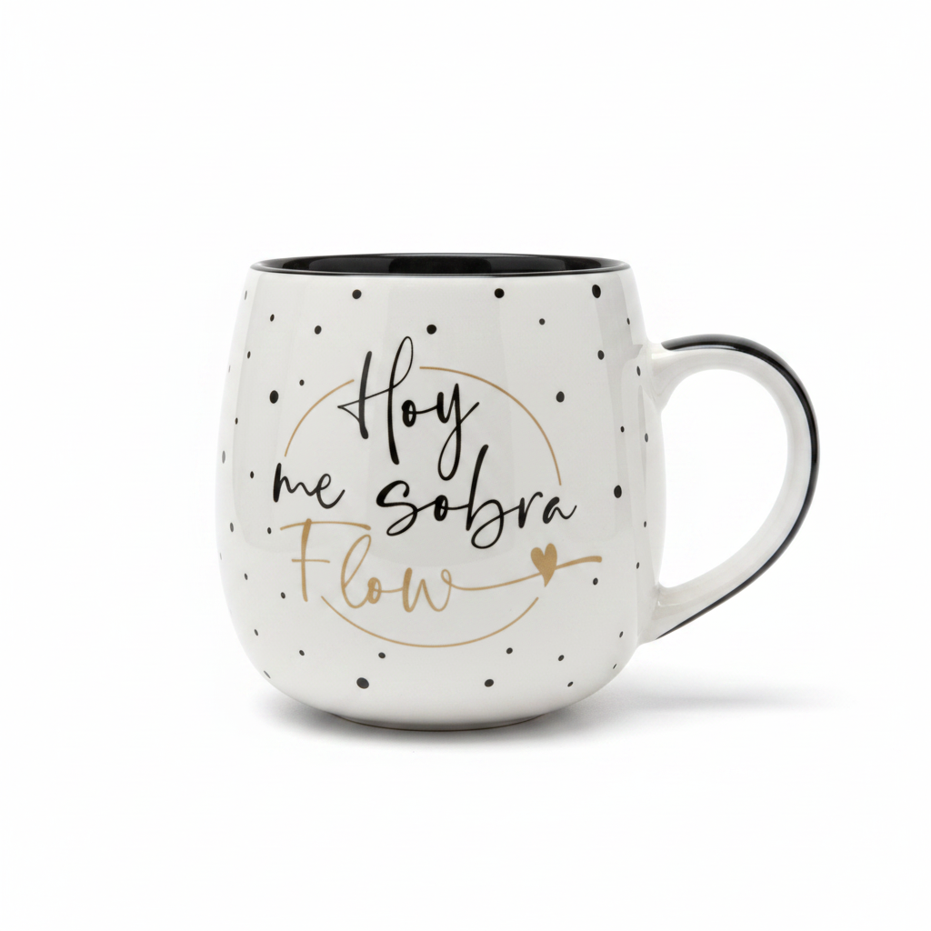 Taza Lovely Story Hoy me sobra flow fondo blanco