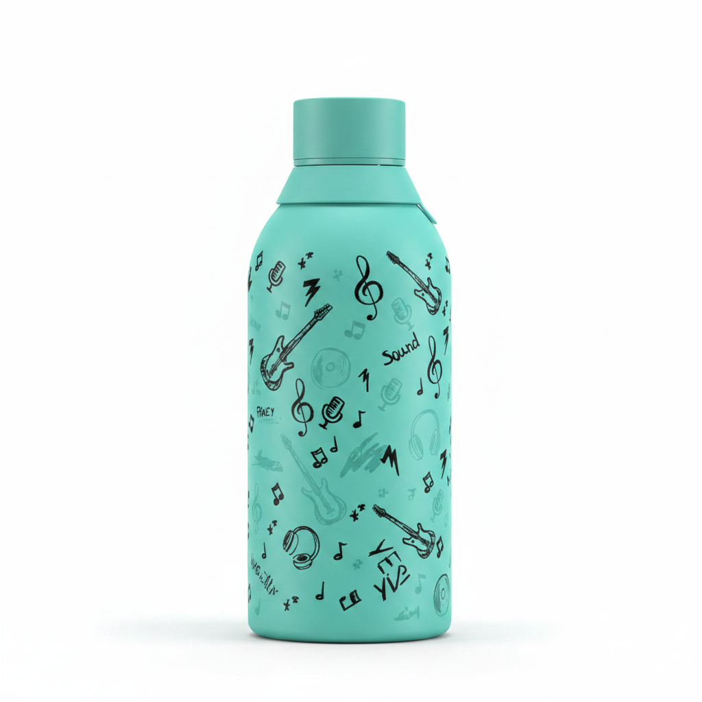 Botella Térmica Doodle Music - vista frontal