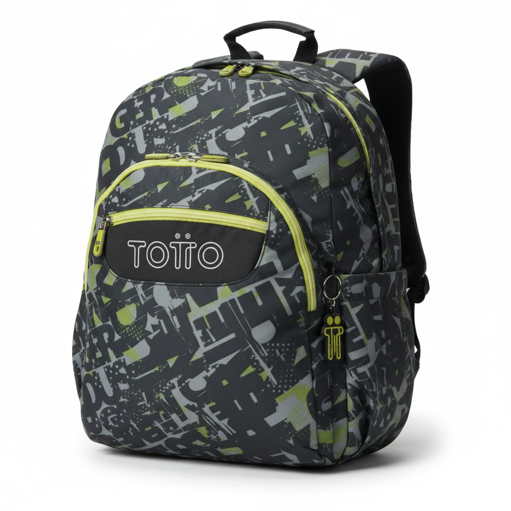 Mochila Escolar Totto Acuareles tres cuartos fondo blanco