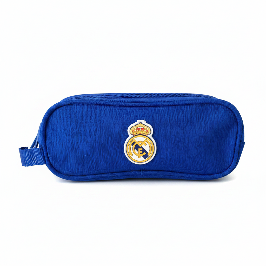 Estuche Triple Real Madrid azul - frontal texto Real Madrid