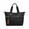 Bolso shopper acolchado negro, vista trasera