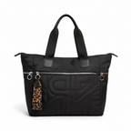 Bolso shopper acolchado negro, vista trasera