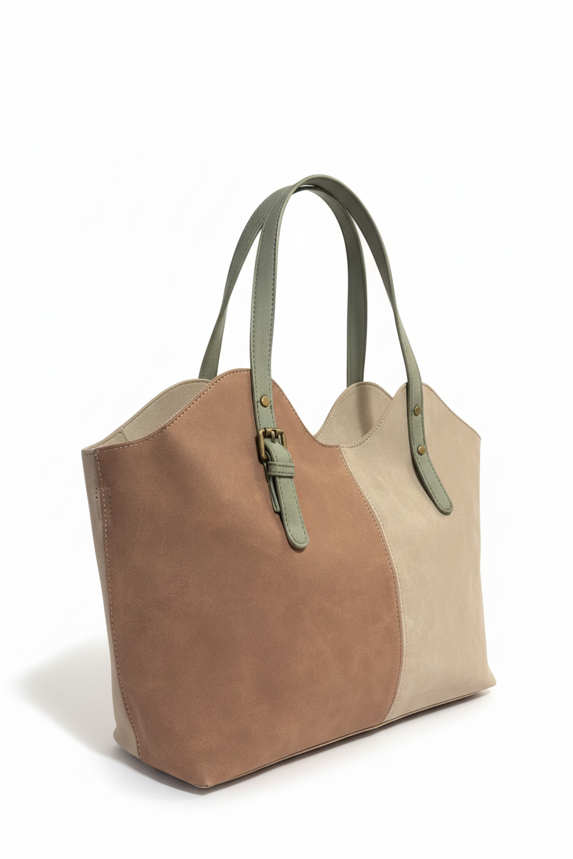 Bolso shopper bicolor Mac & Noa, vista frontal