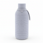 Botella térmica boho gris - vista lateral fondo blanco