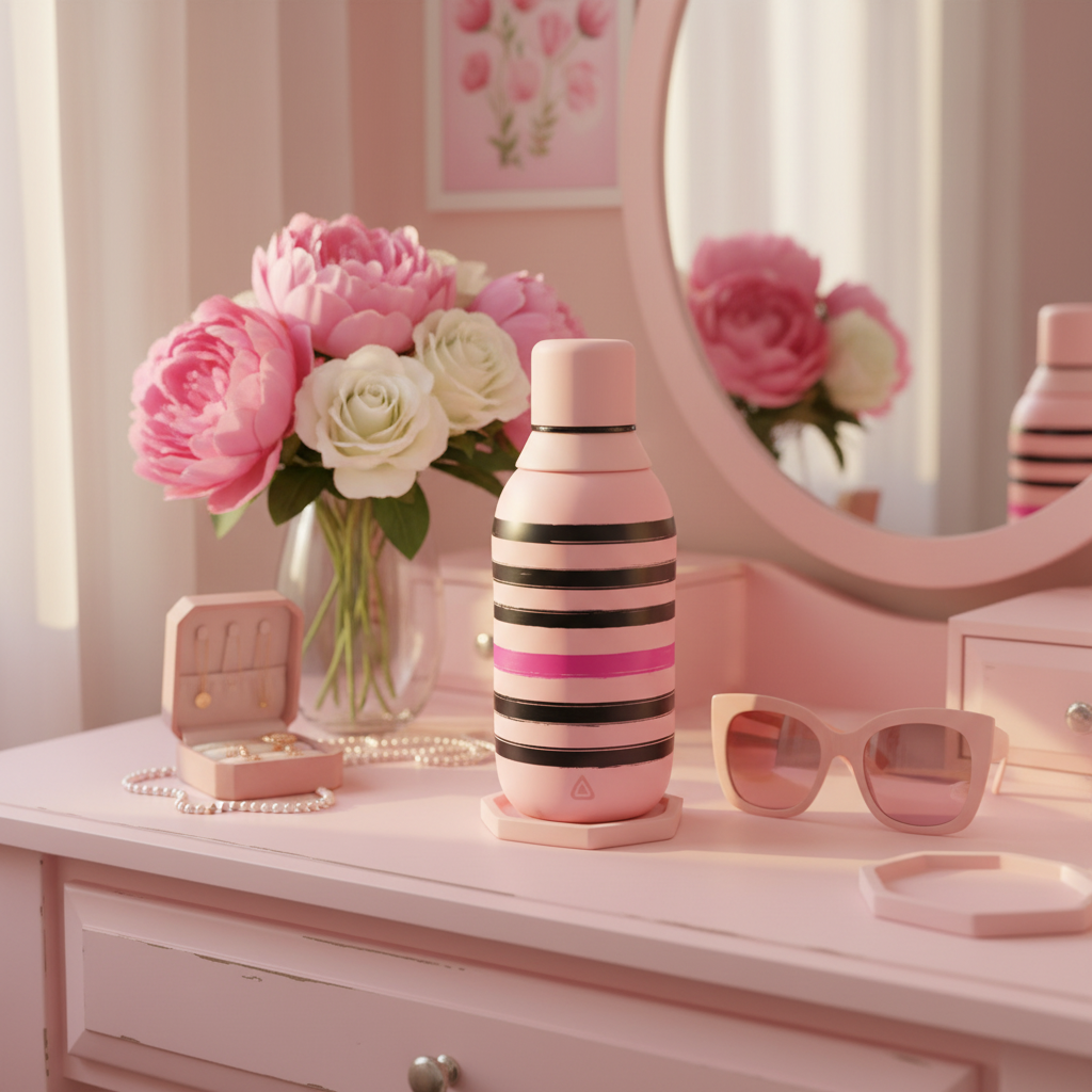 Botella Térmica Stripes Pink - lifestyle