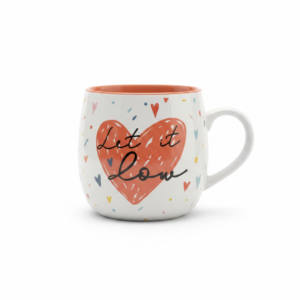 Taza Lovely Story Let it Love sin caja fondo blanco