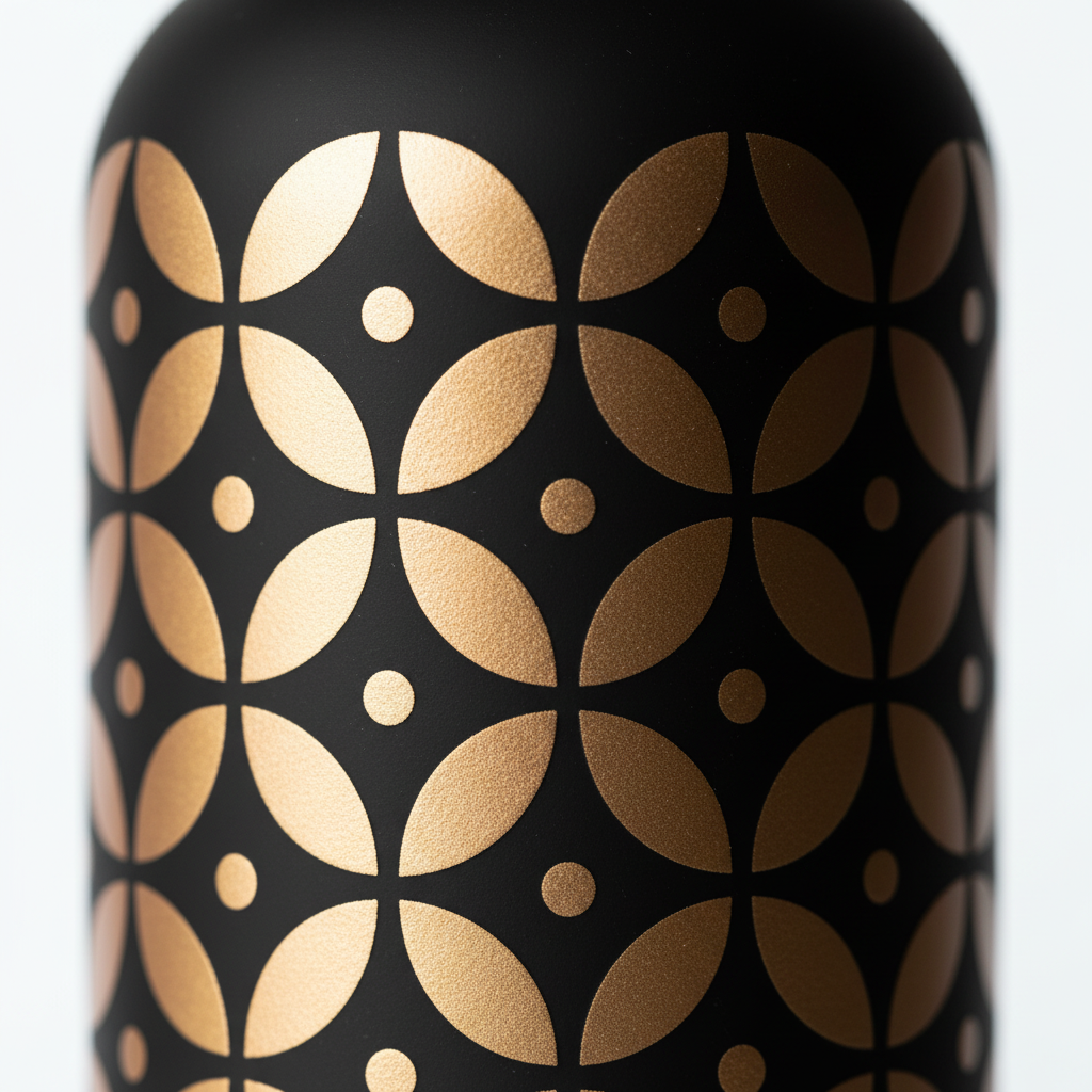 Botella Térmica Geometric Gold - detalle patrón