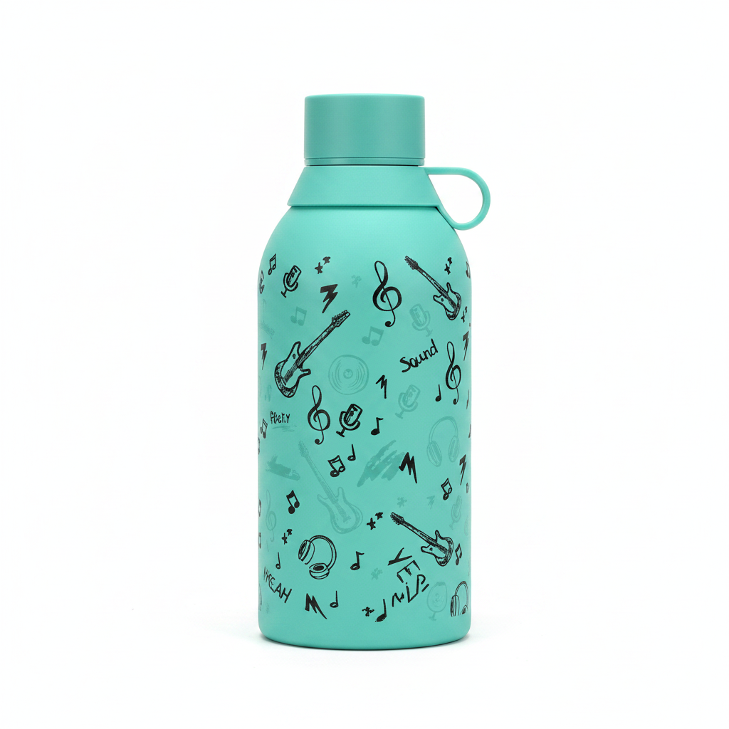 Botella Térmica Doodle Music - vista lateral