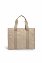 Bolso shopper acolchado beige, vista trasera