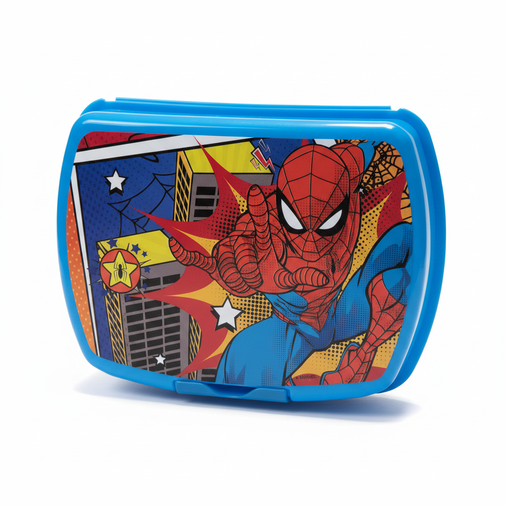 Sandwichera Spiderman Urban Midnight Flyer - fondo blanco frontal