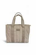 Bolso shopper acolchado beige, vista frontal