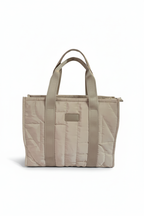 Bolso shopper acolchado beige, vista frontal